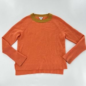 Sundance Sz Small 100% Cashmere Sweater Crew Neck Orange Long Sleeve Fitted